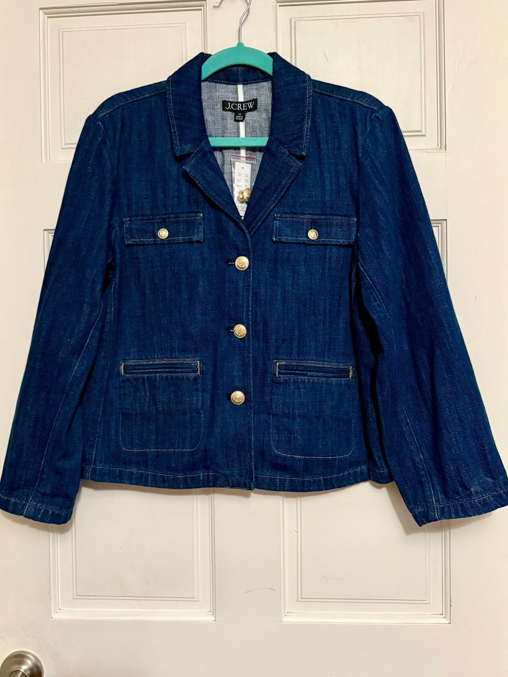 J. Crew Dark Blue Denim Button-Front Jean Jacket